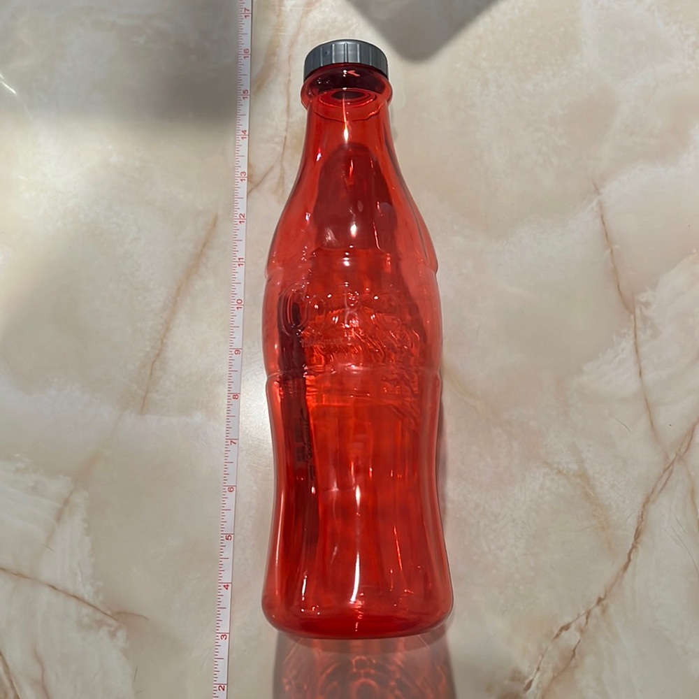 Coca-Cola Plastic 12" Red Contour Bottle Coin Bank